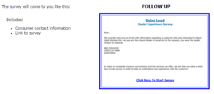 Sales Lead follow up survey